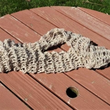 cowl handspun, handknit tan 17.59