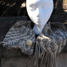 scarf neckpiece cream brown 19.20