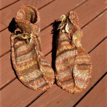 slippers hand dyed, sewn browns 17.56