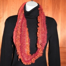 handknit cowl purples 19.110